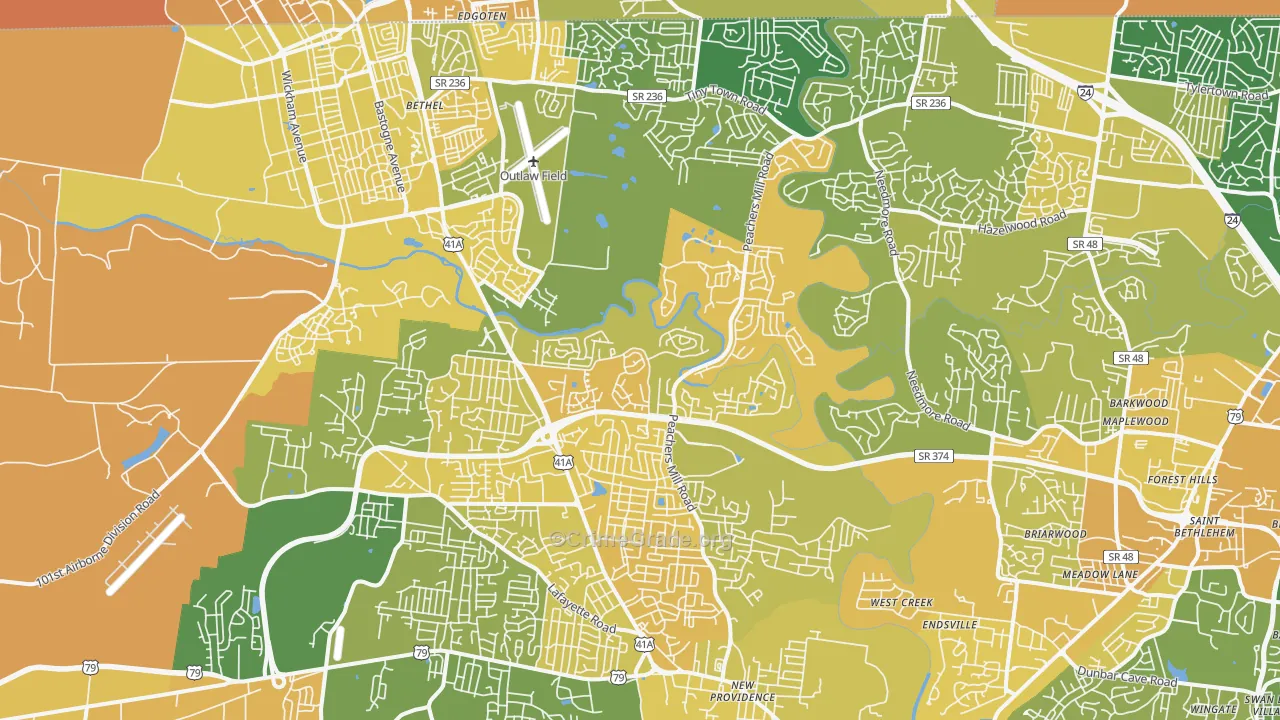 37042, TN Map of Vehicle Theft Rates