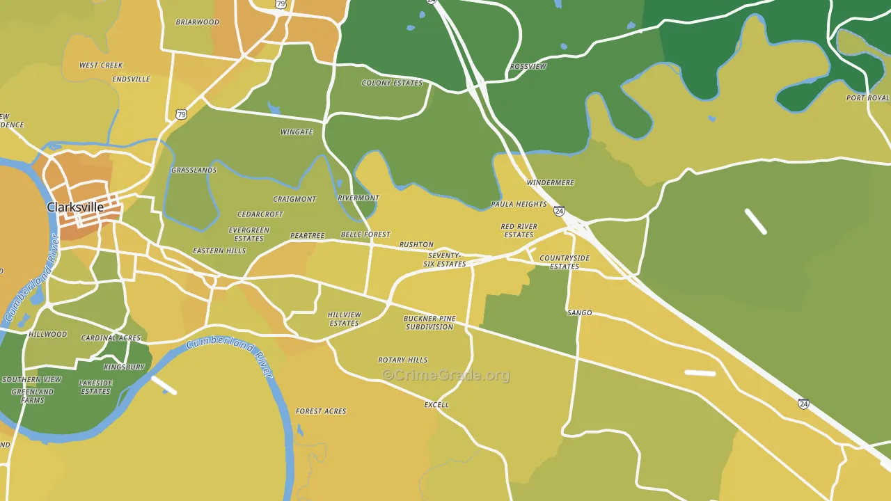 37043, TN Map of Vehicle Theft Rates