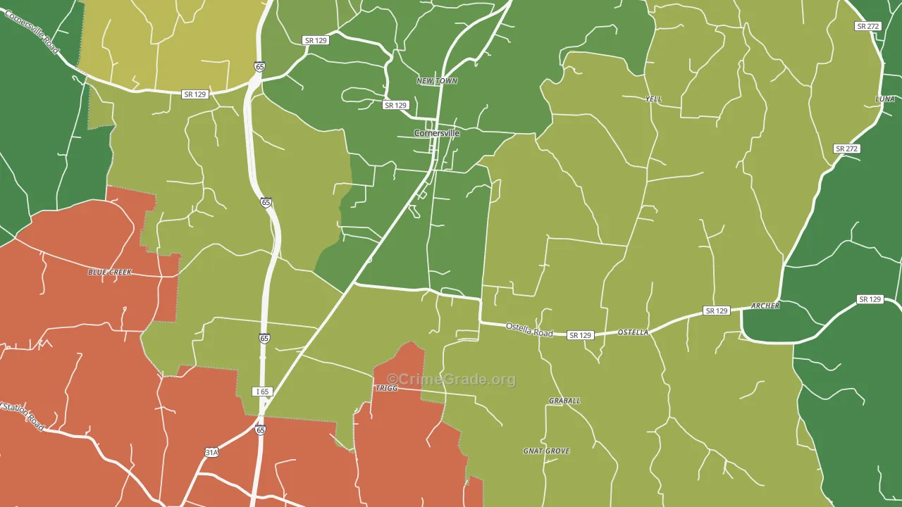 37047, TN Map of Vehicle Theft Rates