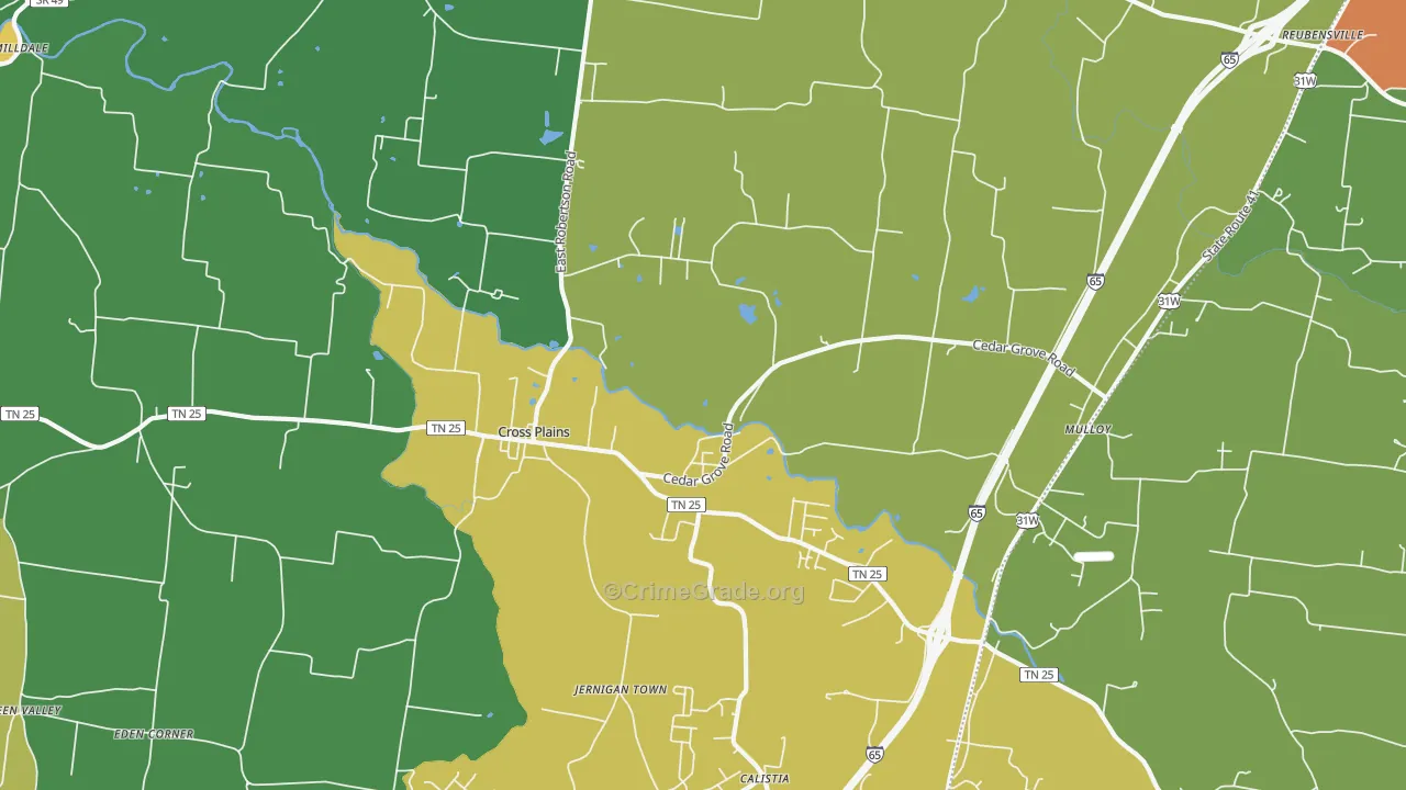 37049, TN Map of Vehicle Theft Rates