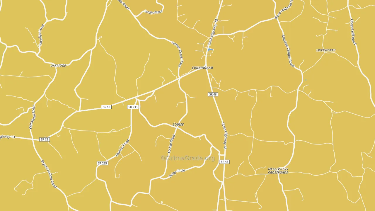 37052, TN Map of Vehicle Theft Rates