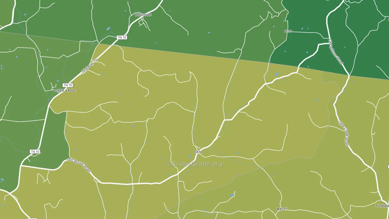 37057, TN Map of Vehicle Theft Rates