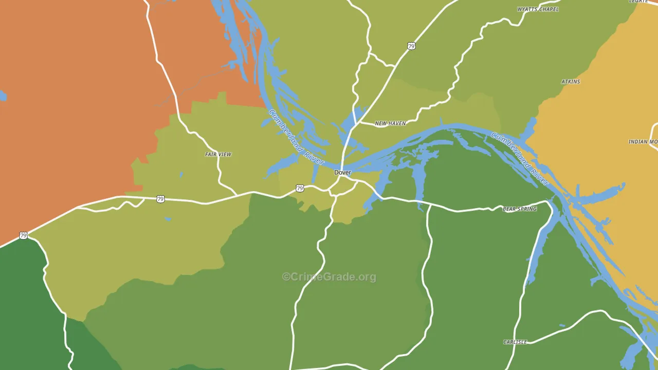 37058, TN Map of Vehicle Theft Rates