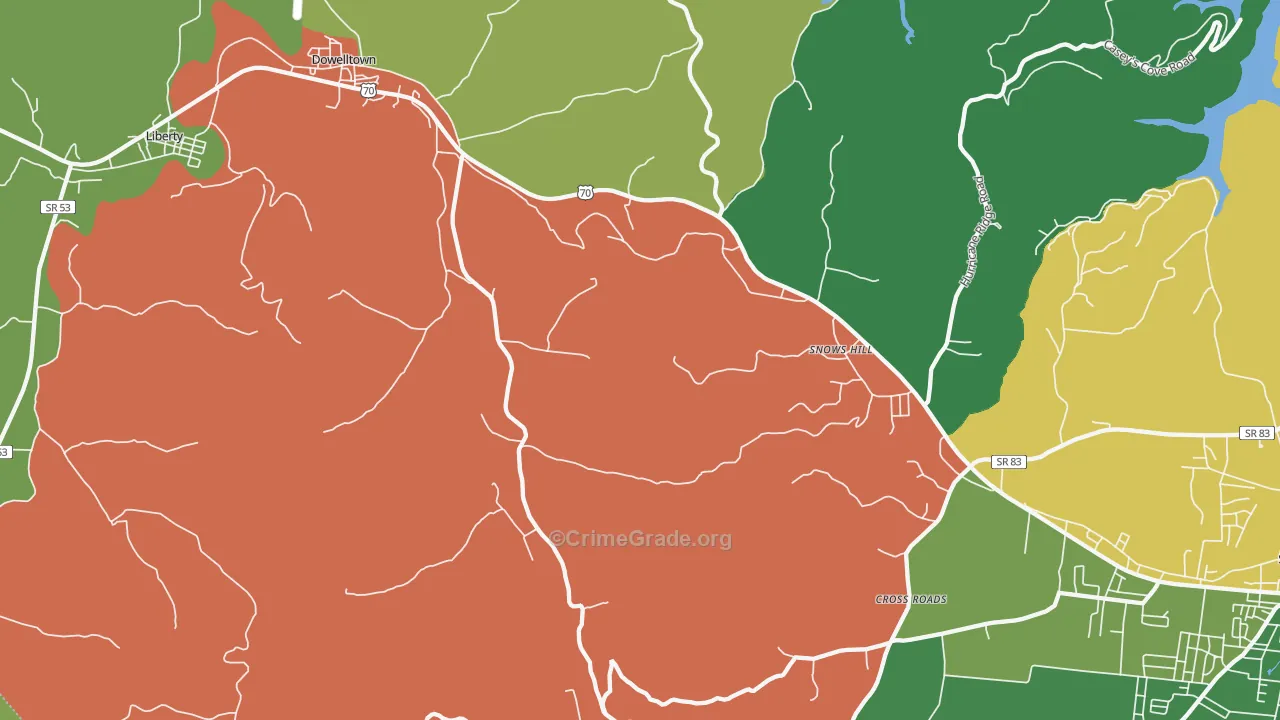 37059, TN Map of Vehicle Theft Rates