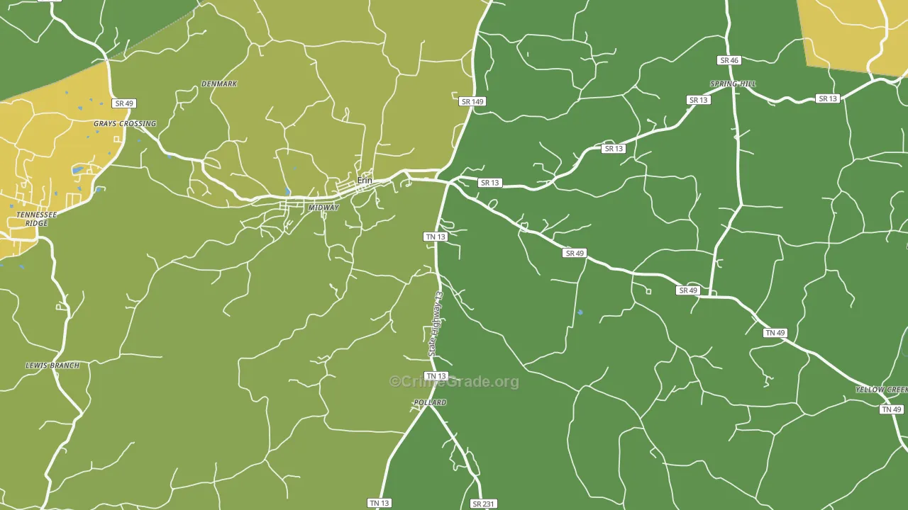 37061, TN Map of Vehicle Theft Rates
