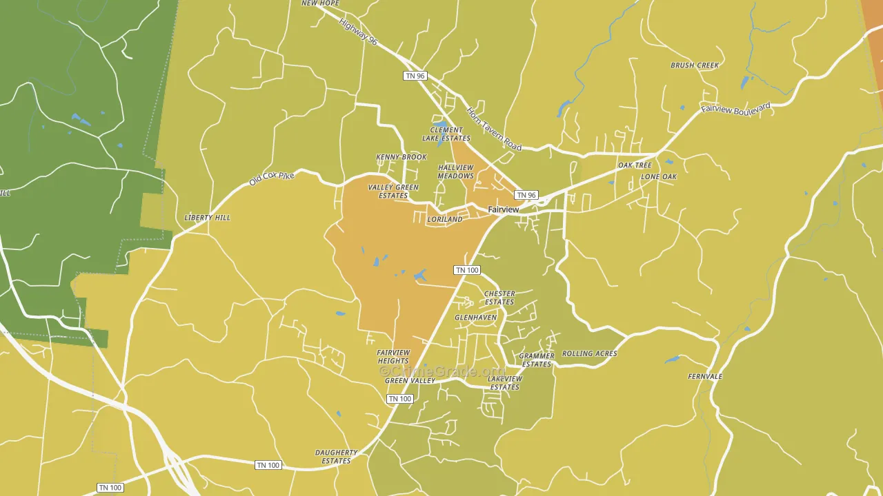 37062, TN Map of Vehicle Theft Rates