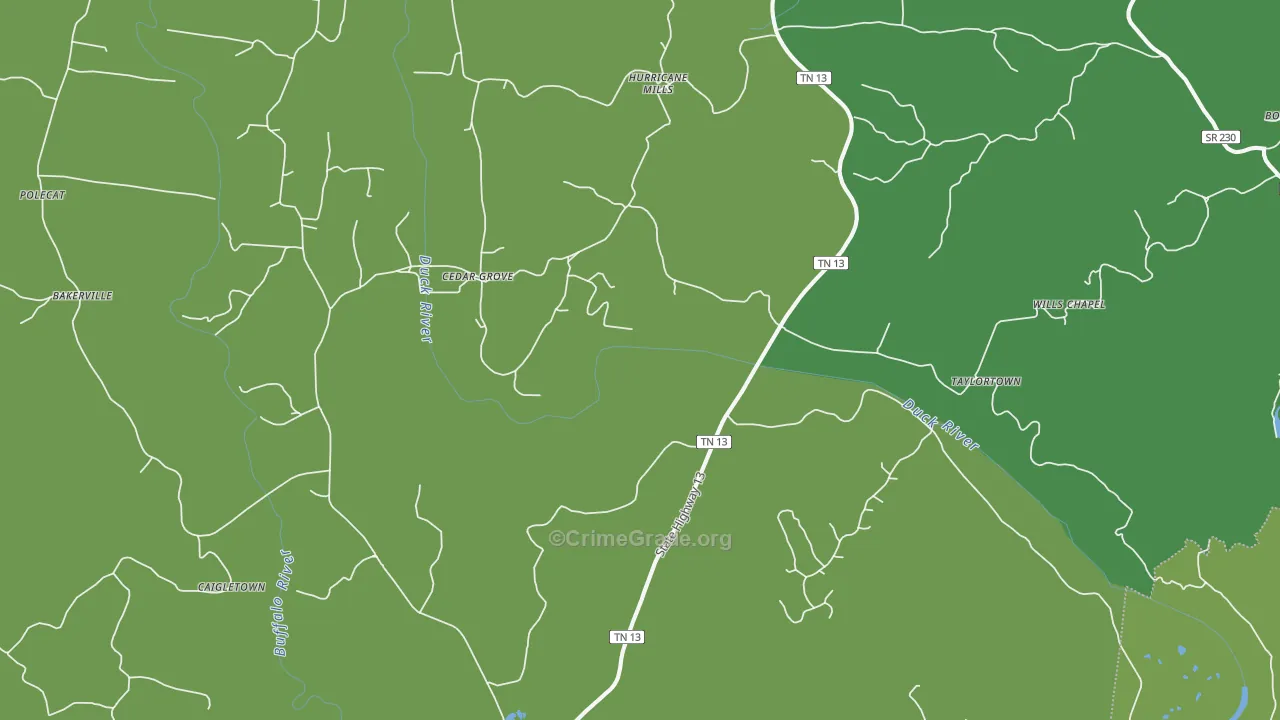 37078, TN Map of Vehicle Theft Rates
