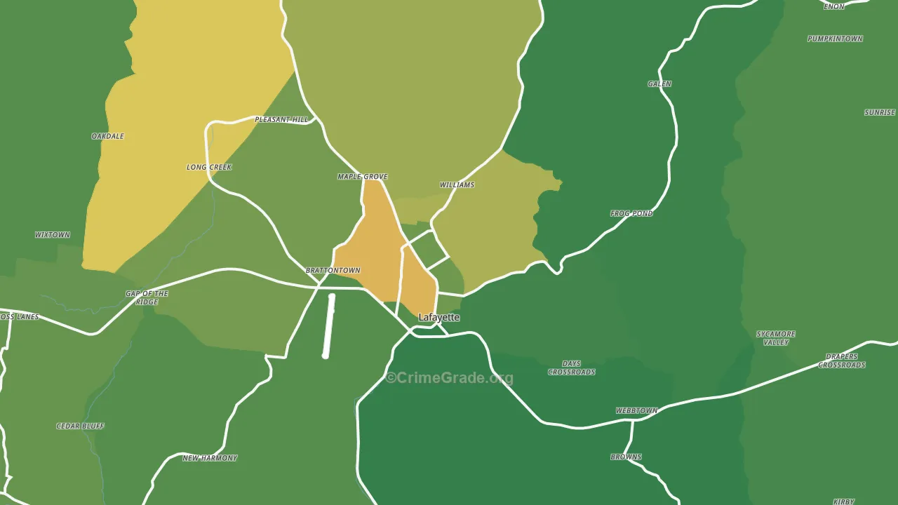 37083, TN Map of Vehicle Theft Rates