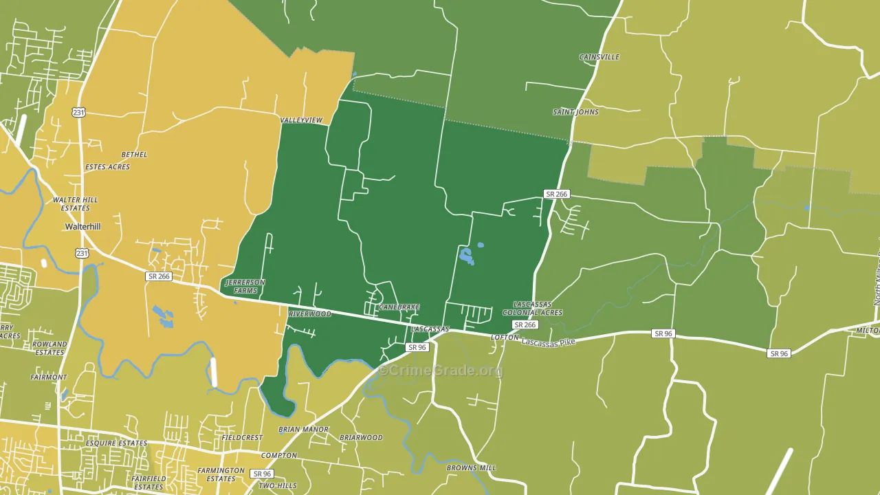 37085, TN Map of Vehicle Theft Rates