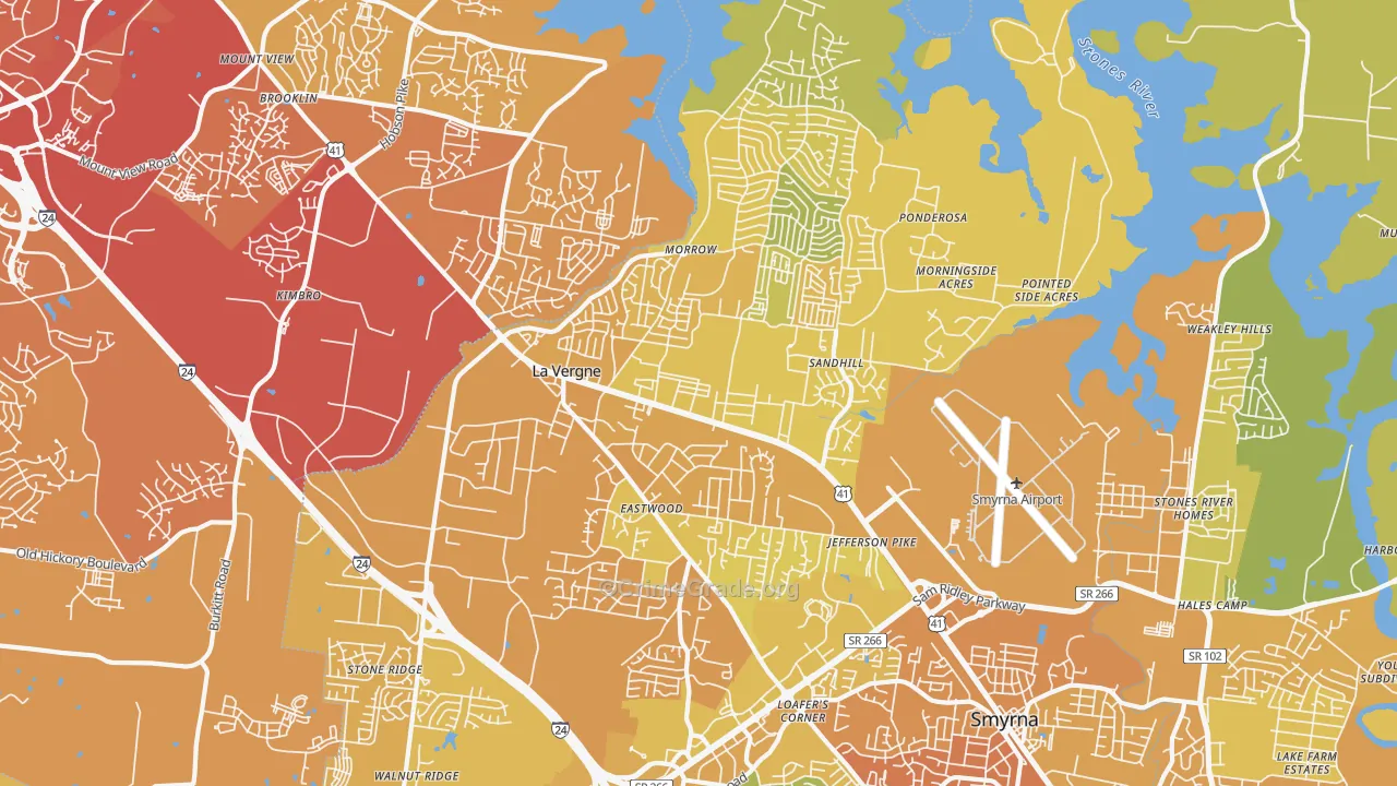 37086, TN Map of Vehicle Theft Rates