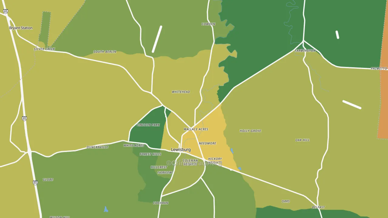 37091, TN Map of Vehicle Theft Rates
