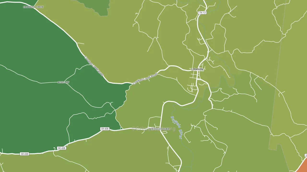 37097, TN Map of Vehicle Theft Rates