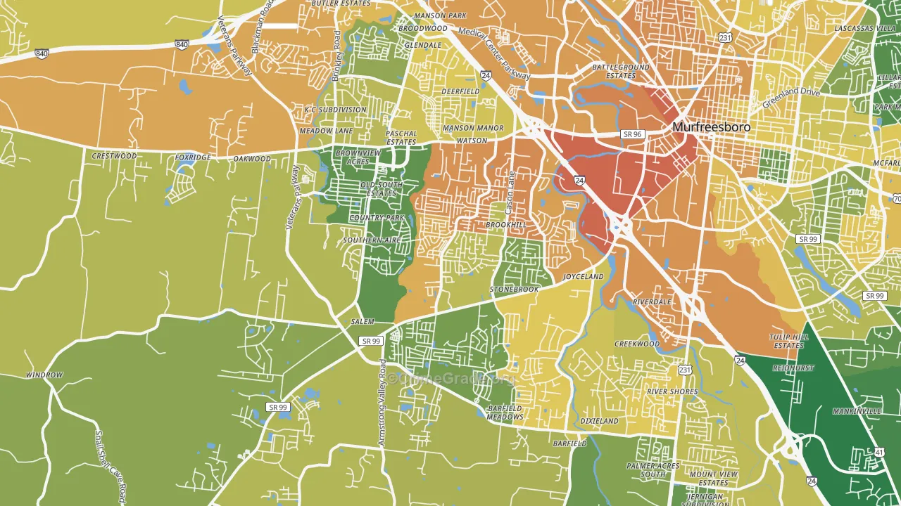 37128, TN Map of Vehicle Theft Rates