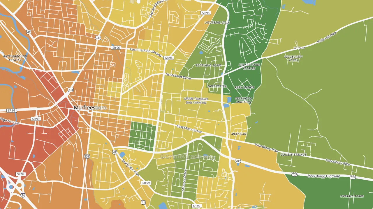 37132, TN Map of Vehicle Theft Rates