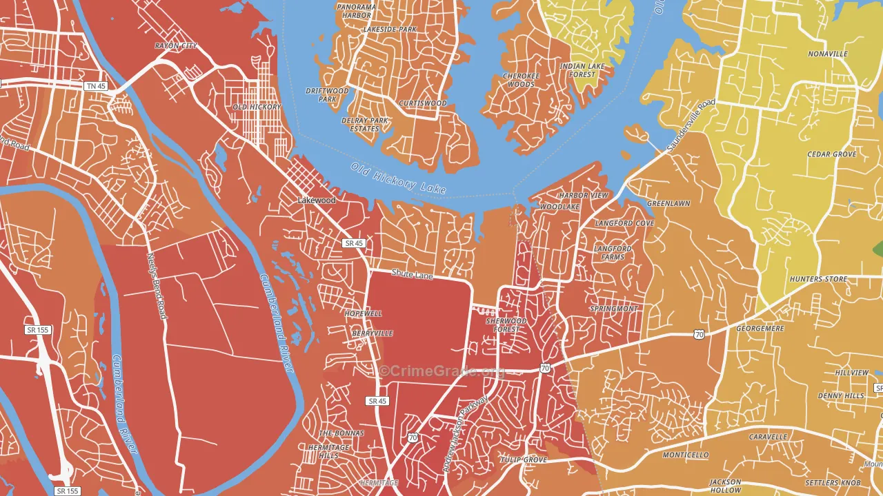 37138, TN Map of Vehicle Theft Rates