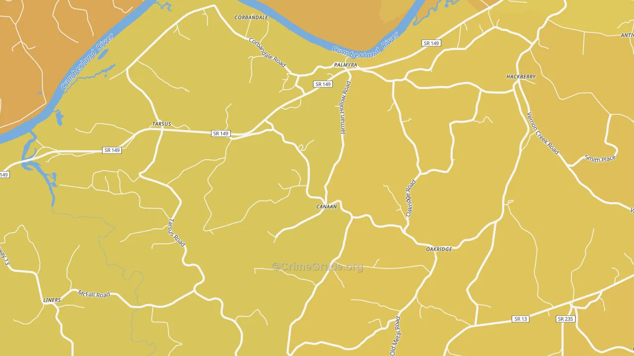 37142, TN Map of Vehicle Theft Rates