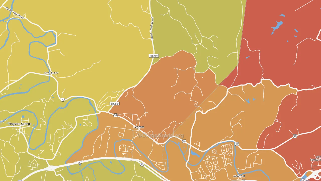 37143, TN Map of Vehicle Theft Rates