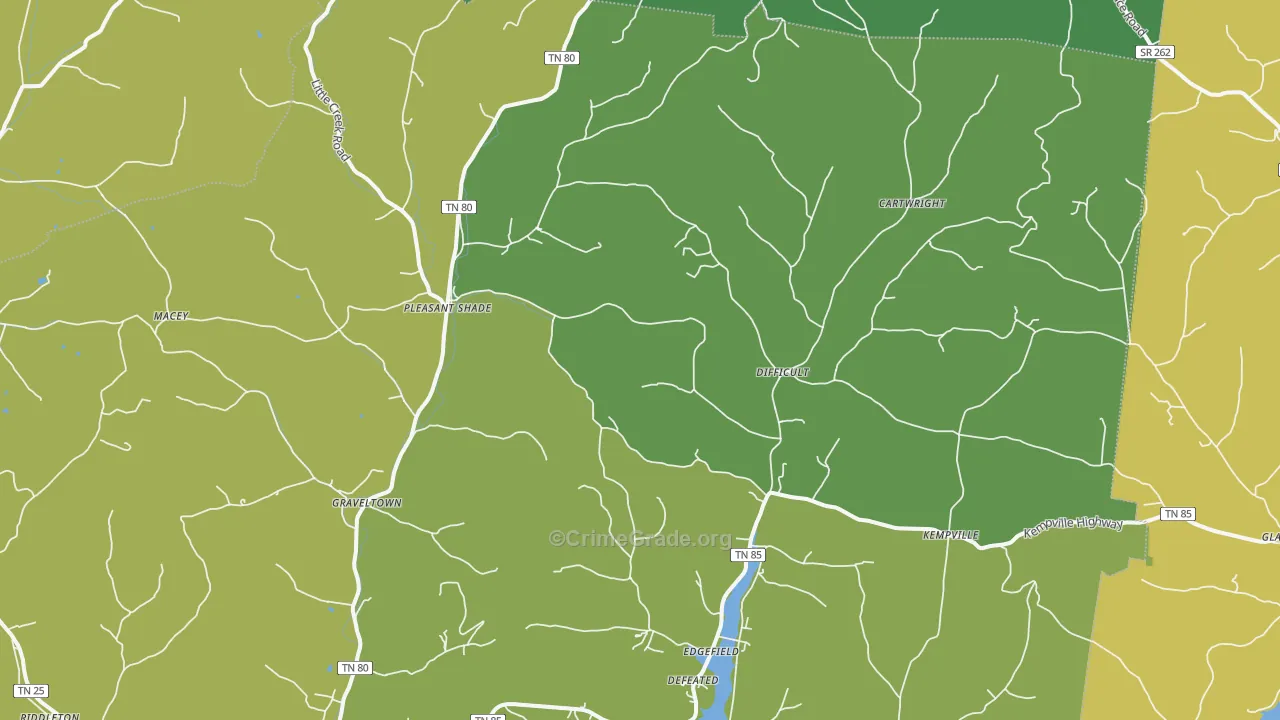 37145, TN Map of Vehicle Theft Rates