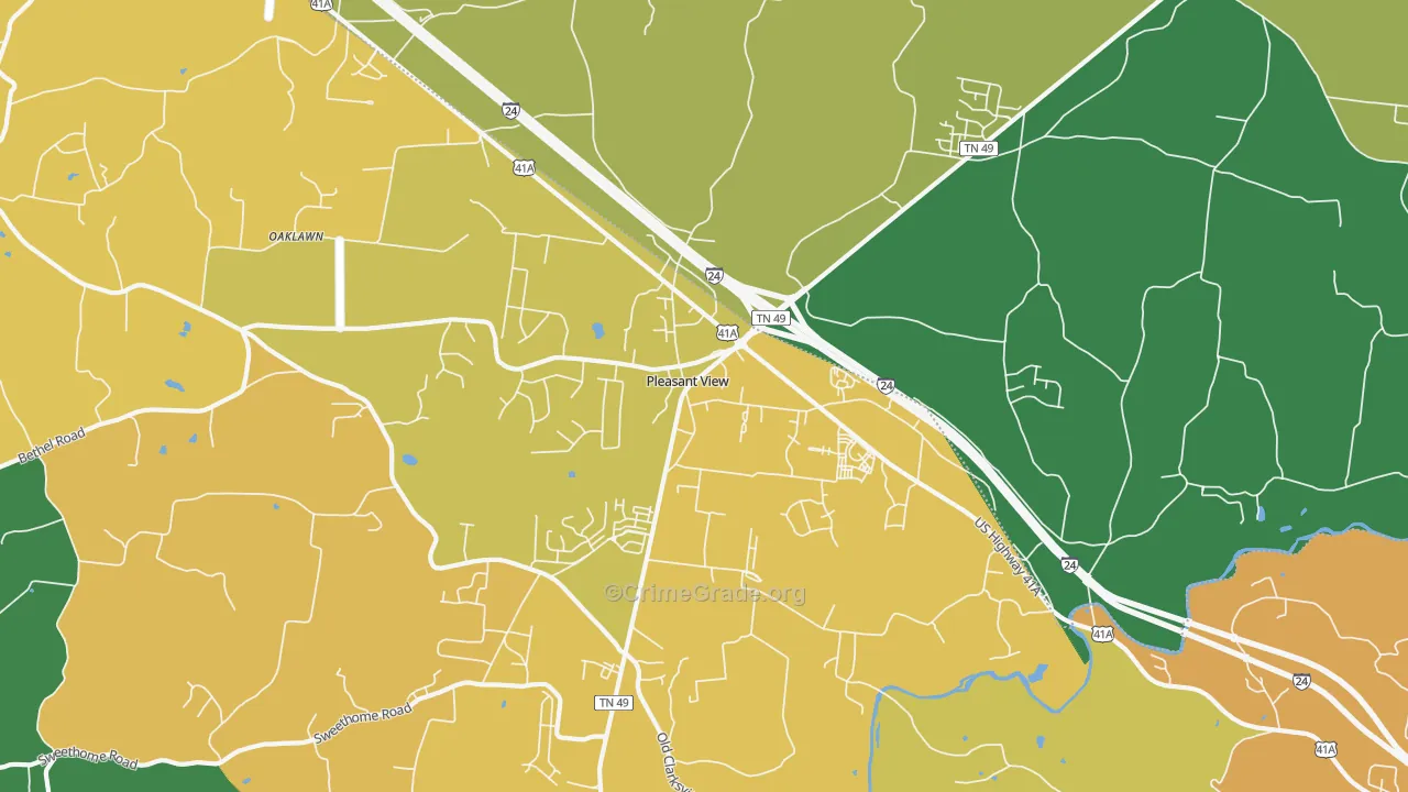 37146, TN Map of Vehicle Theft Rates