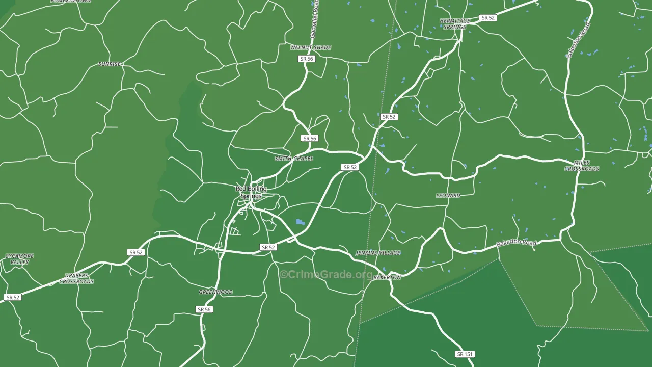 37150, TN Map of Vehicle Theft Rates