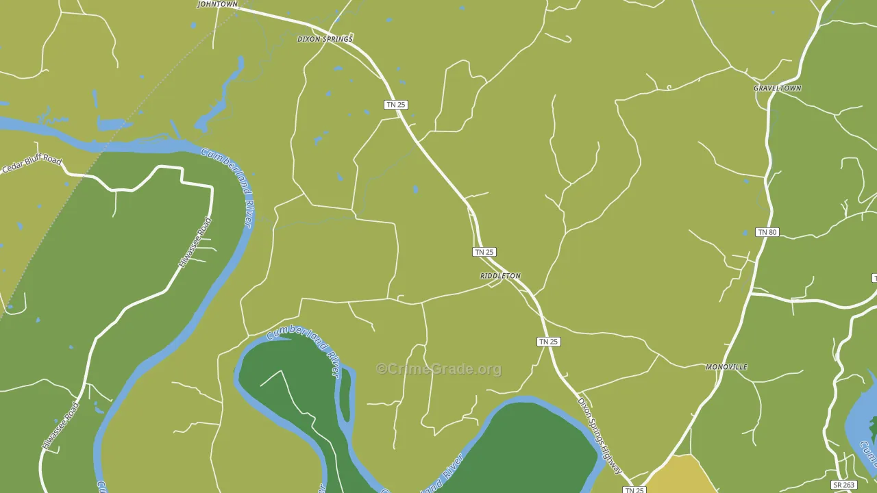 37151, TN Map of Vehicle Theft Rates