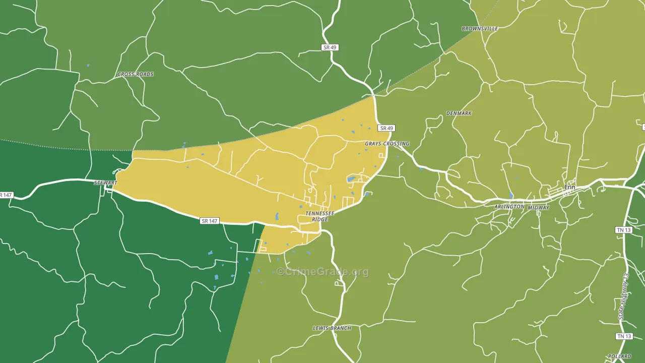 37178, TN Map of Vehicle Theft Rates