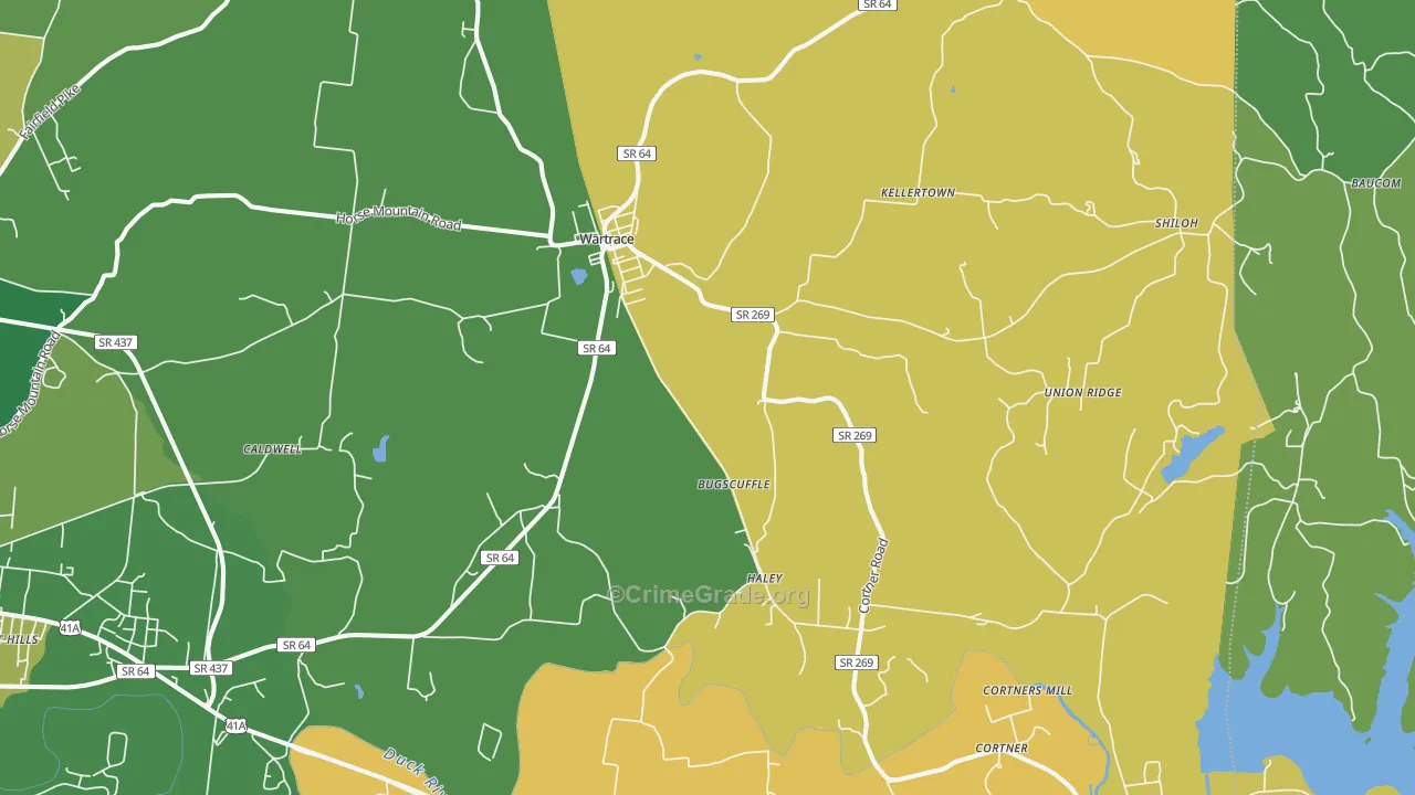 37183, TN Map of Vehicle Theft Rates