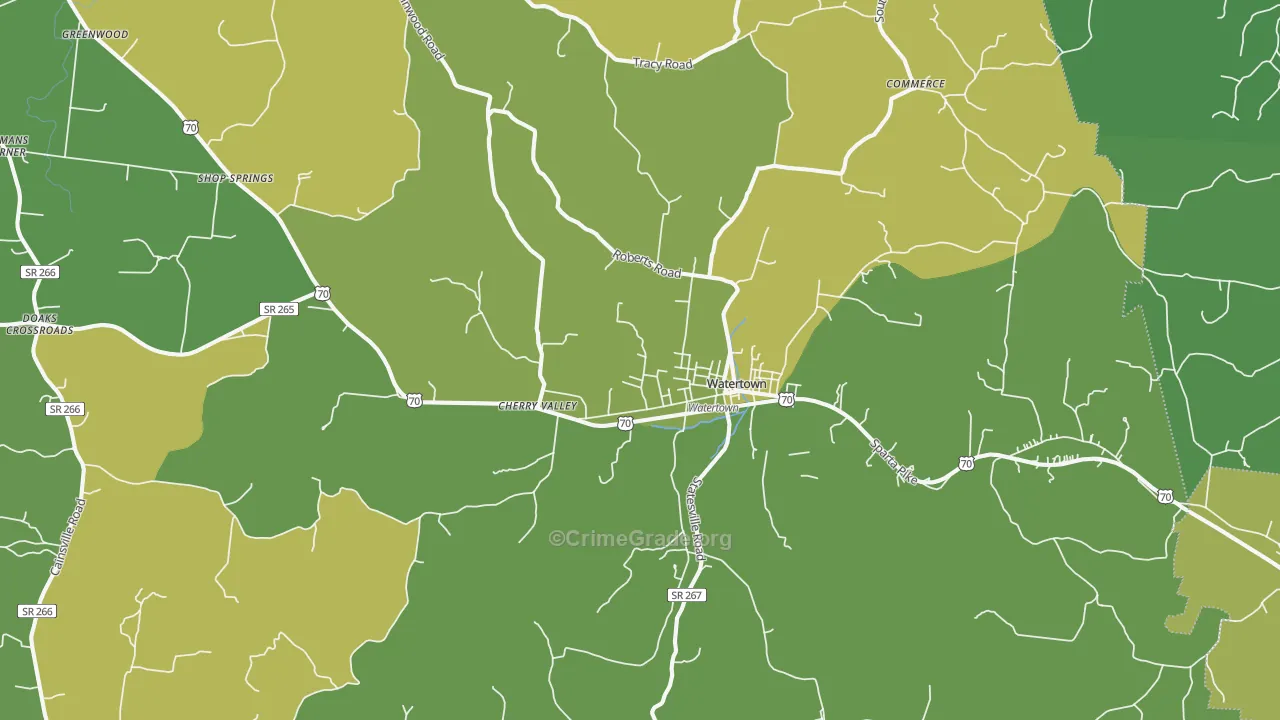 37184, TN Map of Vehicle Theft Rates