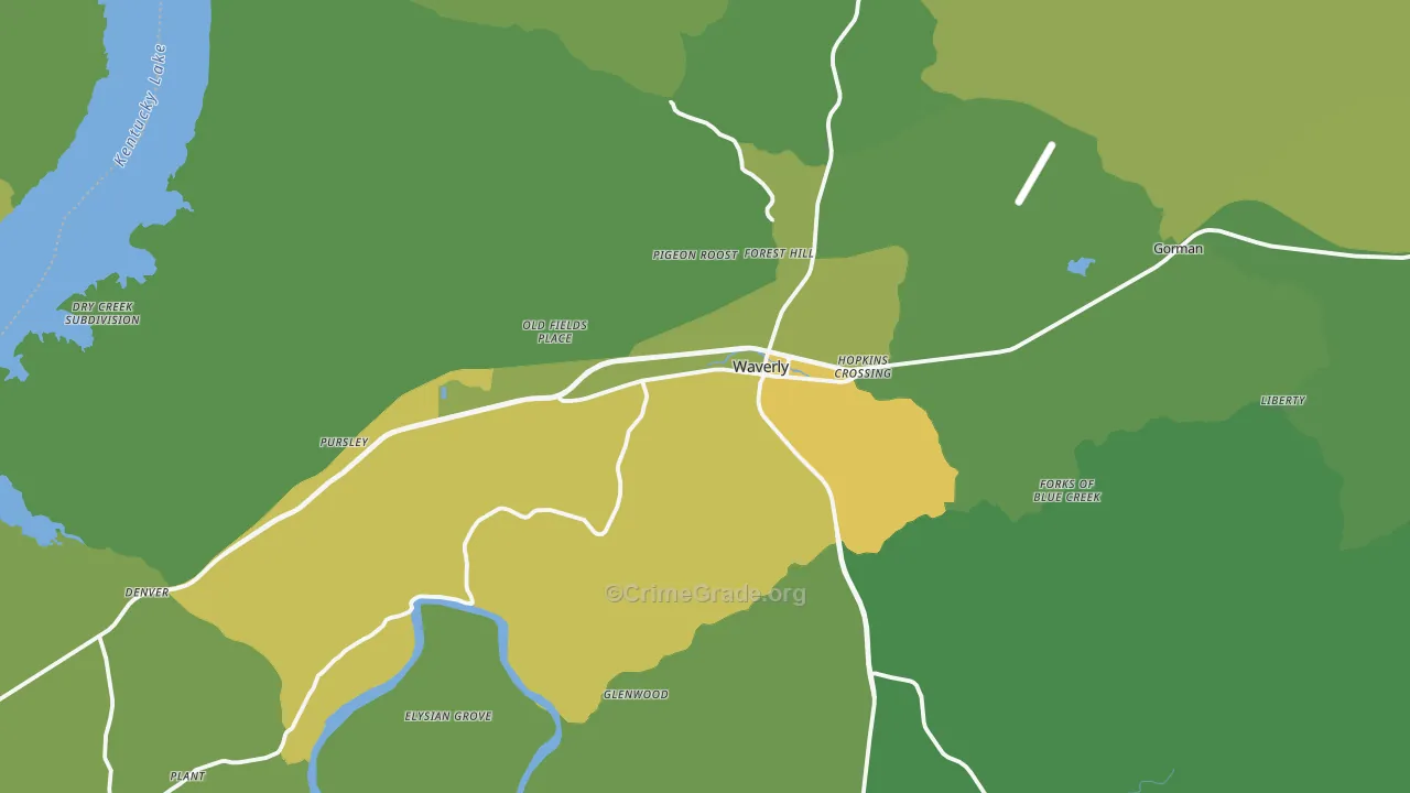 37185, TN Map of Vehicle Theft Rates