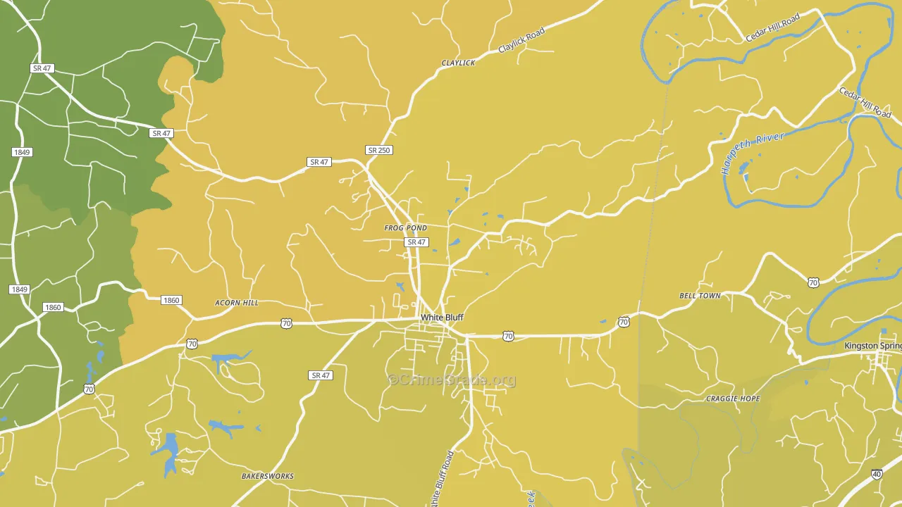 37187, TN Map of Vehicle Theft Rates