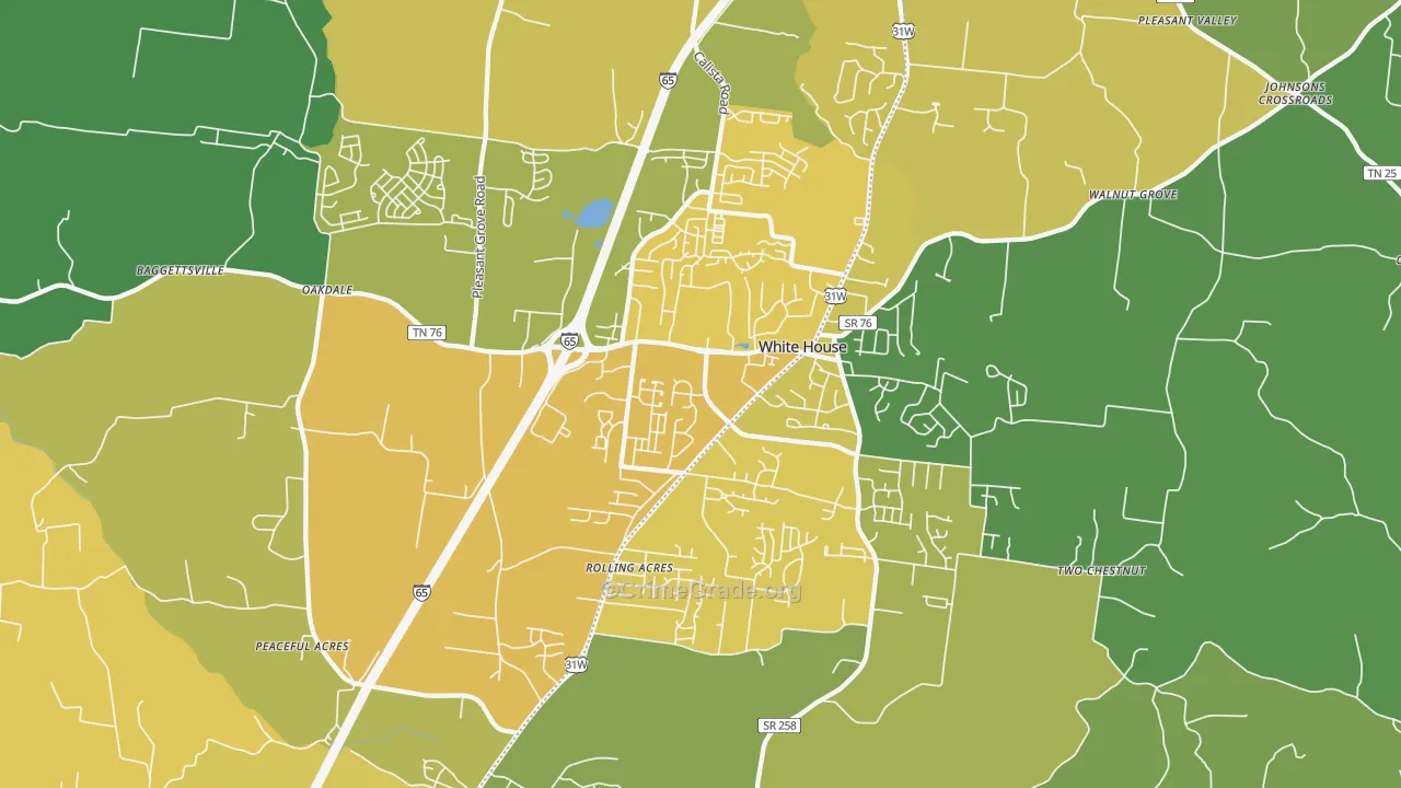 37188, TN Map of Vehicle Theft Rates