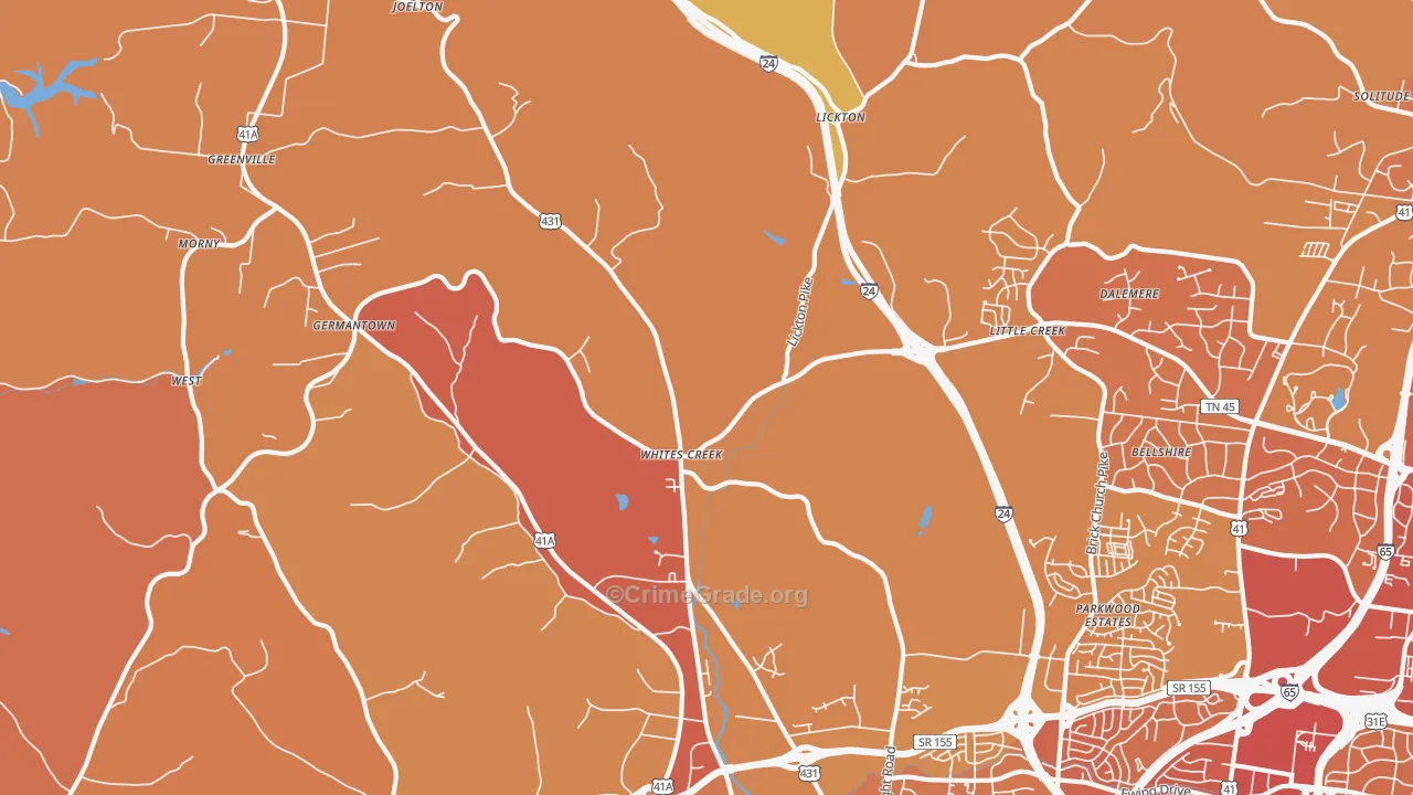 37189, TN Map of Vehicle Theft Rates