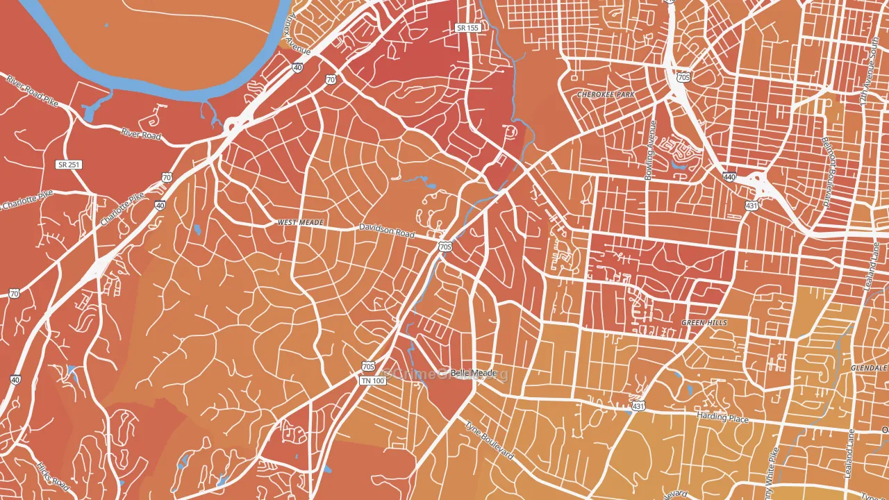 37205, TN Map of Vehicle Theft Rates