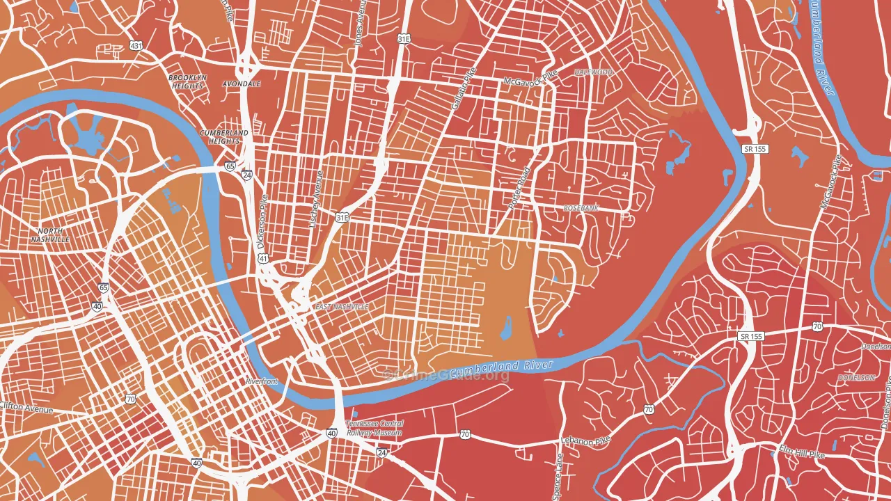 37206, TN Map of Vehicle Theft Rates