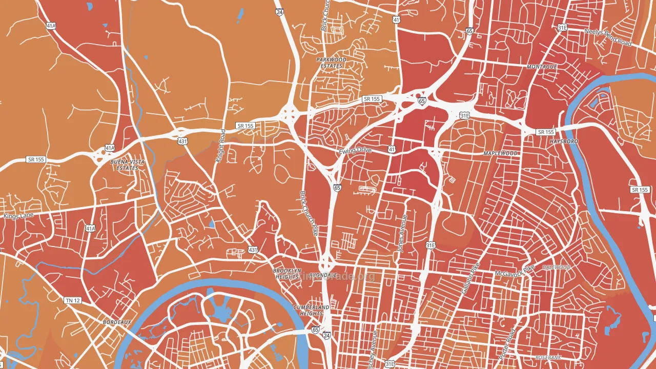 37207, TN Map of Vehicle Theft Rates