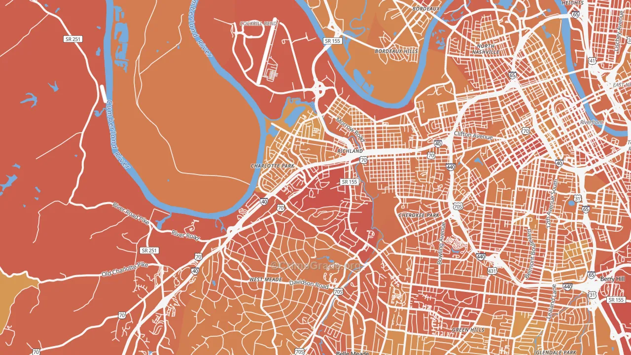 37209, TN Map of Vehicle Theft Rates