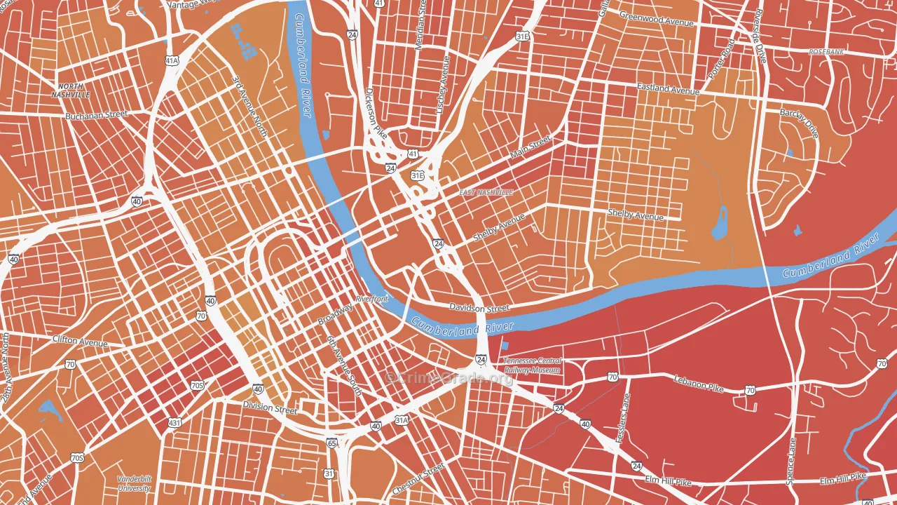 37213, TN Map of Vehicle Theft Rates