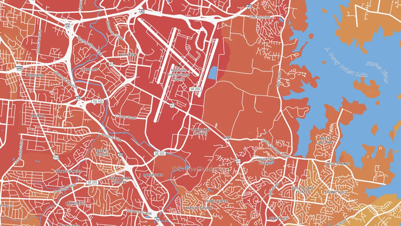 37217, TN Map of Vehicle Theft Rates