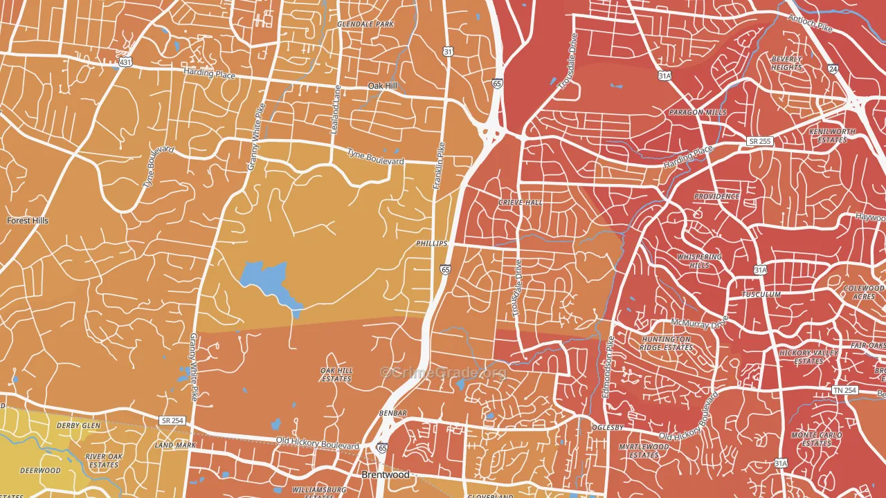 37220, TN Map of Vehicle Theft Rates