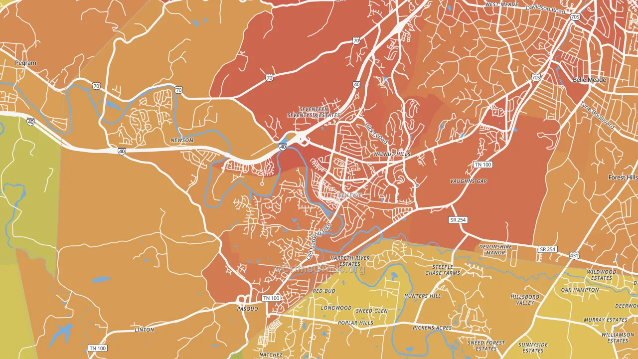 37221, TN Map of Vehicle Theft Rates