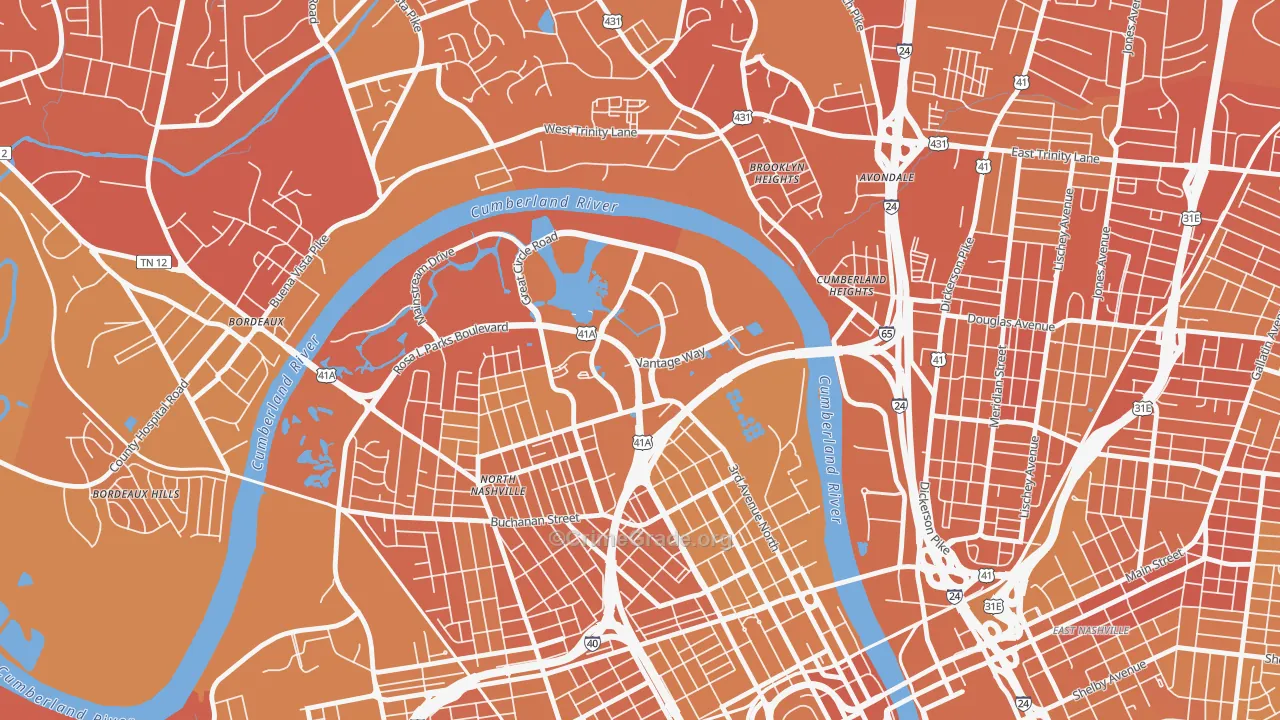 37228, TN Map of Vehicle Theft Rates