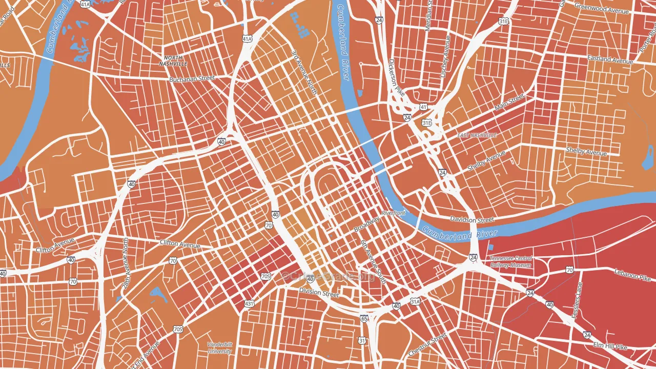 37243, TN Map of Vehicle Theft Rates
