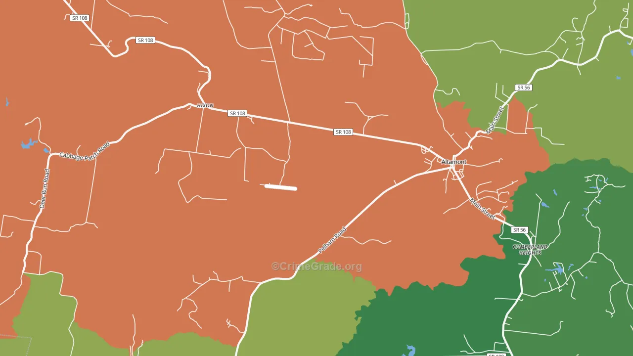 37301, TN Map of Vehicle Theft Rates