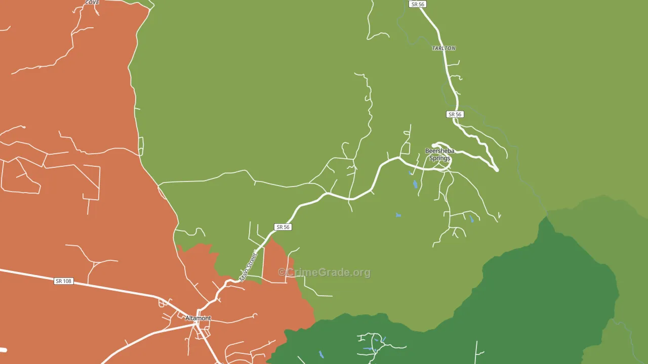 37305, TN Map of Vehicle Theft Rates