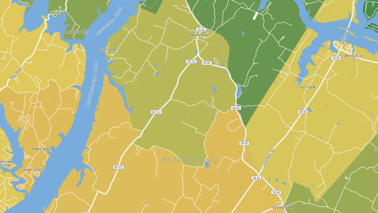 37308, TN Map of Vehicle Theft Rates