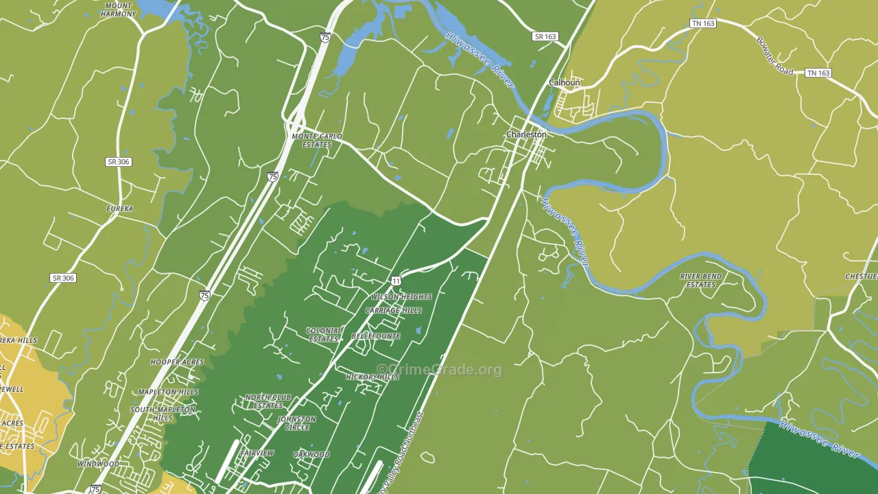 37310, TN Map of Vehicle Theft Rates