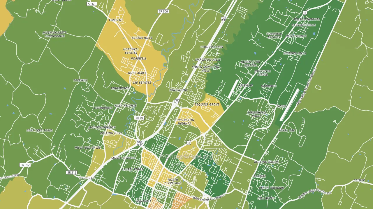 37312, TN Map of Vehicle Theft Rates
