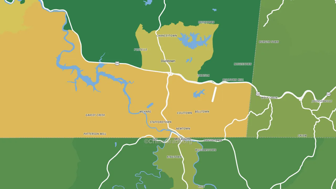 37317, TN Map of Vehicle Theft Rates