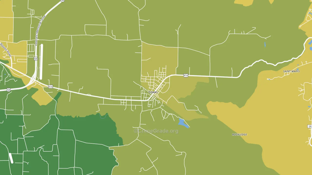 37318, TN Map of Vehicle Theft Rates