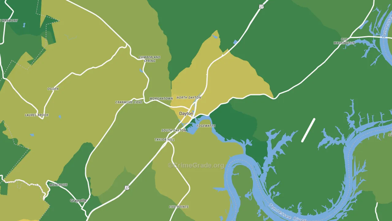 37321, TN Map of Vehicle Theft Rates